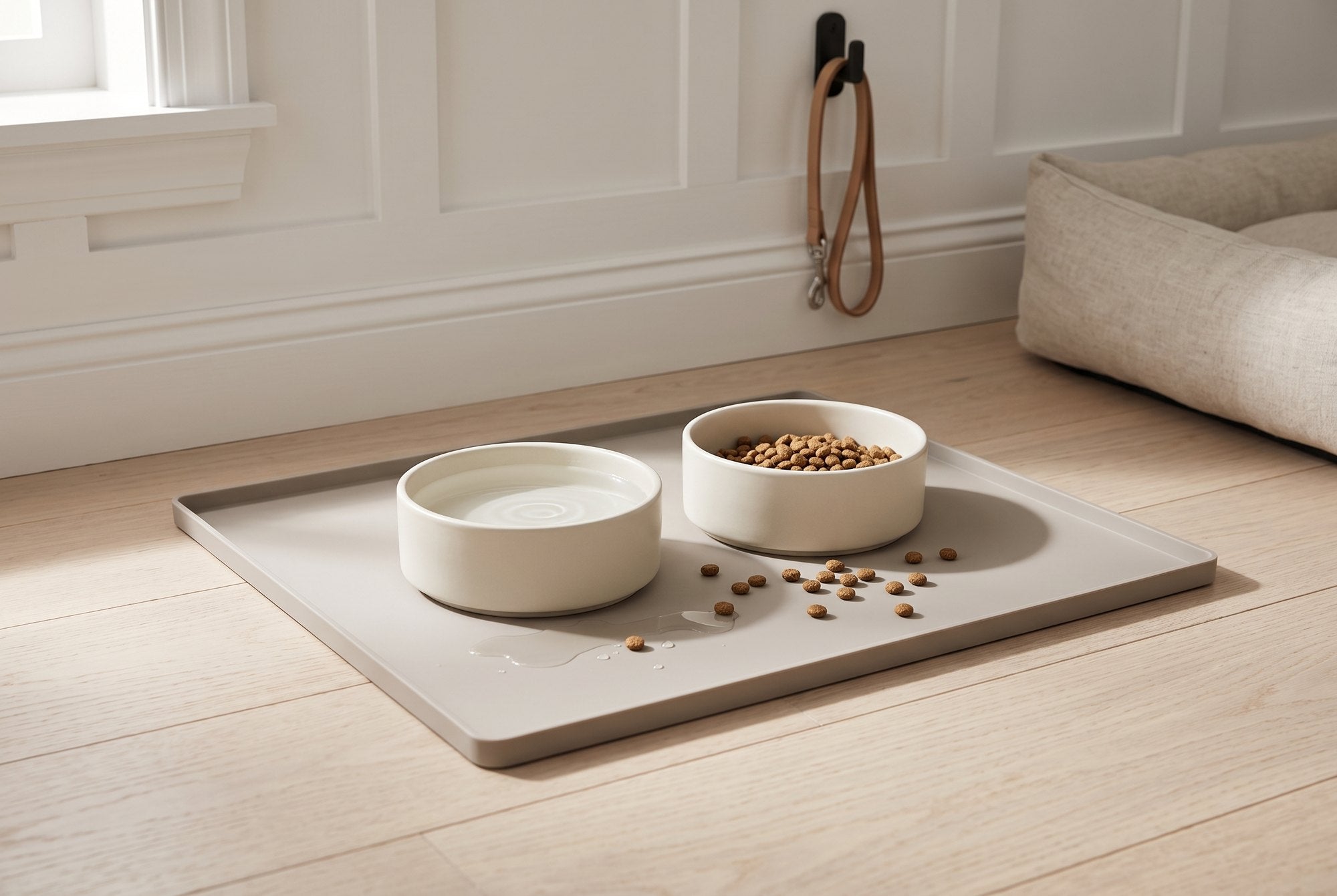 The dog feeding mat that stays where the mess is.